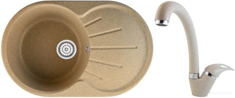 Кухонная мойка Berge BR-7501 + GR-4003 (Песочный/Классик)