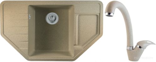 Кухонная мойка Berge BR-8050 + GR-4003 (Песочный/Классик)