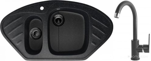 Мойка кухонная Berge BR-9550 + GR-3505 (Черный/Шварц)