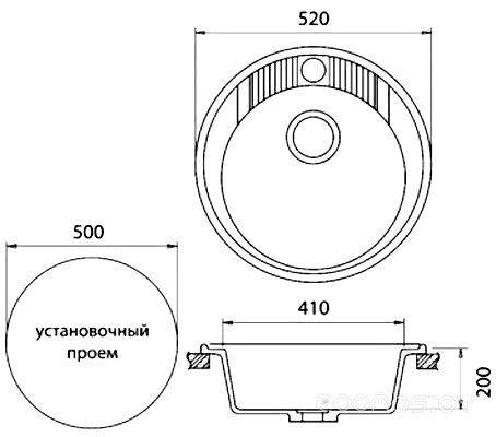 Кухонная мойка GranFest Rondo GF-R520 (красный марс), фото 2
