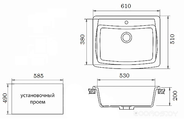 Кухонная мойка GranFest Standart GF-S605 (White), фото 2