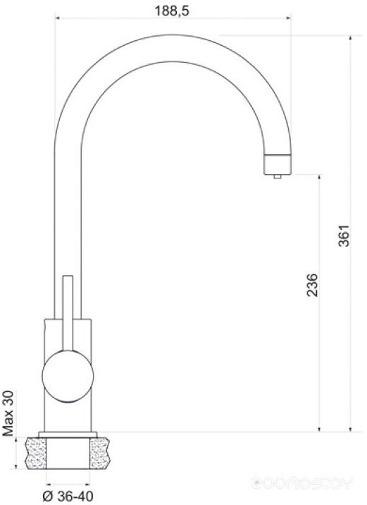 Мойка кухонная Granula GR-4202 + смеситель GR-3509L (белый/арктик), фото 4