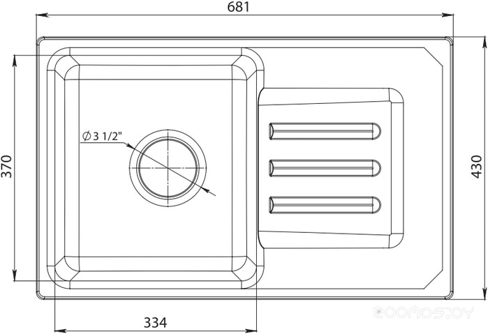Кухонная мойка GranFest Smart 680 (Beige), фото 2