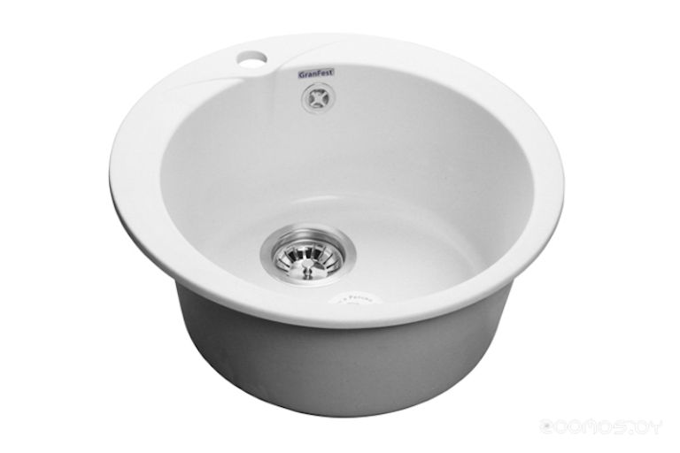 Кухонная мойка GranFest Rondo GF-R480 (белый), фото 1