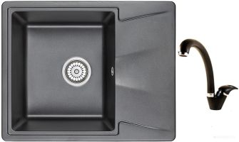 Кухонная мойка Granula 6201 + 40-03 (Шварц)