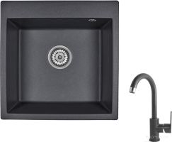 Кухонная мойка Granula GR-5102 + 35-05 (Black)