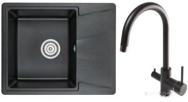 Кухонная мойка Granula GR-6201 + GR-3509L (Black)