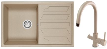 Кухонная мойка Granula GR-8002 + GR-3509L (Песок)
