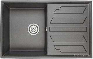 Мойка кухонная Granula GR-8002 + смеситель 35-09 (черный)