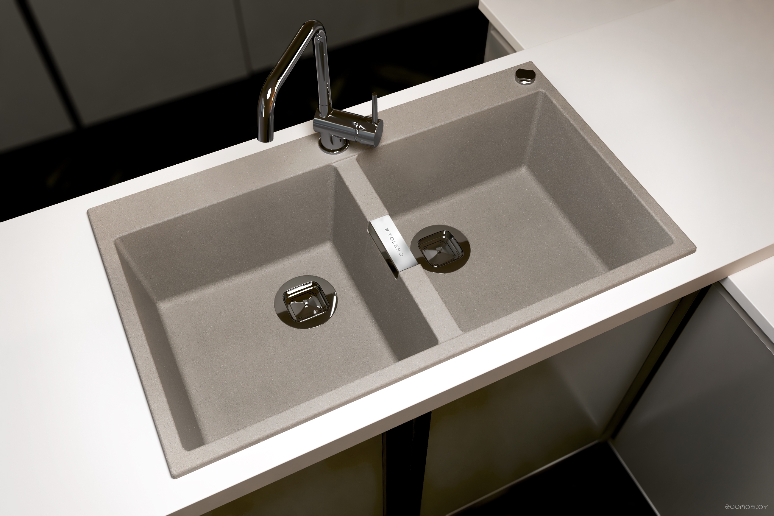 Кухонная мойка Tolero Loft TL-862 (Dark Beige), фото 2