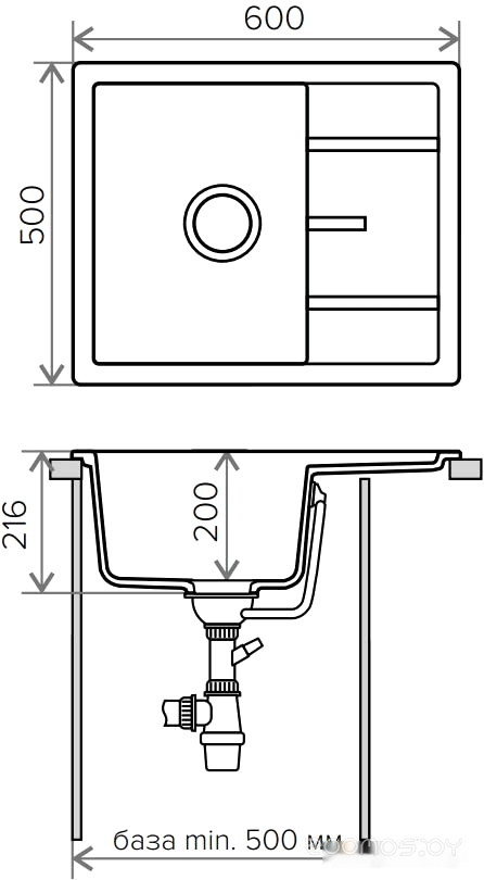Кухонная мойка Tolero R-107 (коричневый), фото 2