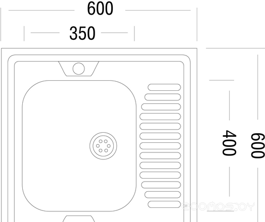 Кухонная мойка Ukinox STD600 600-5C 0RS, фото 2