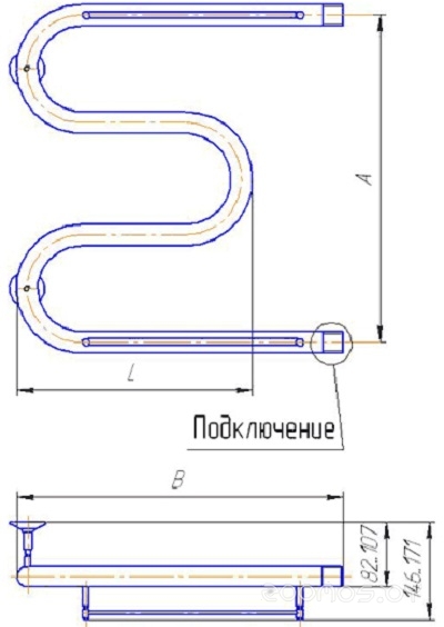 Полотенцесушитель Gloss & Reiter Standart M Plus. М.1.60x40 (1), фото 2