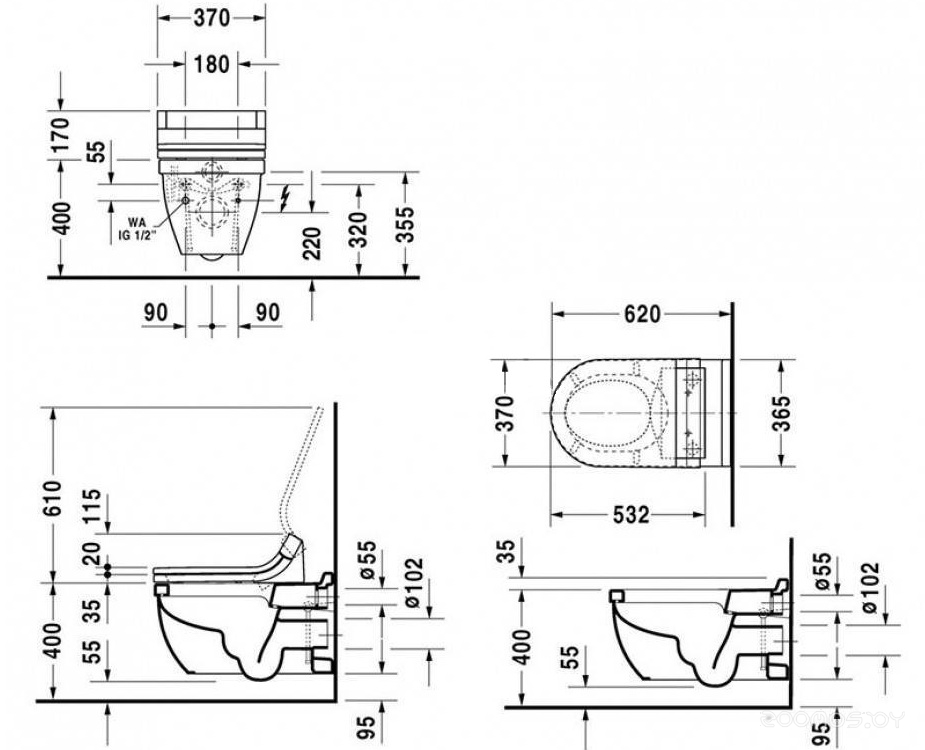 Унитаз Duravit Starck 3 2226590000, фото 3