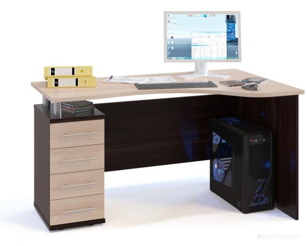 Компьютерный стол Сокол КСТ-104.1 левый (венге/беленый дуб)