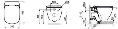 Унитаз Ideal Standard Tesi AquaBlade T007901+T352701