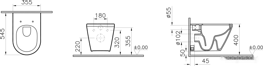 Унитаз Vitra Integra Rim-Ex 7040B003-0075+110-003-019, фото 3