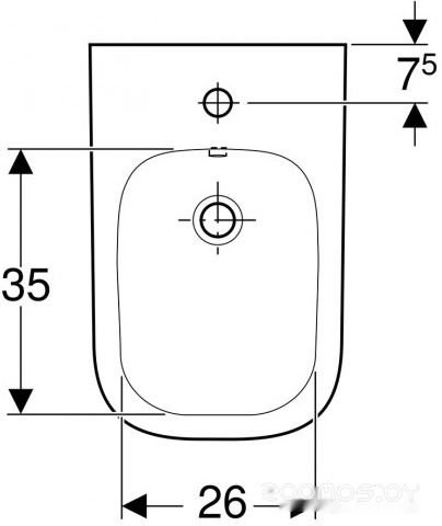 Биде Geberit Renova Plan Square 500.380.01.1, фото 4