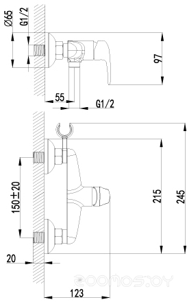 Гигиенический душ Lemark Pramen LM3318G со смесителем, фото 2