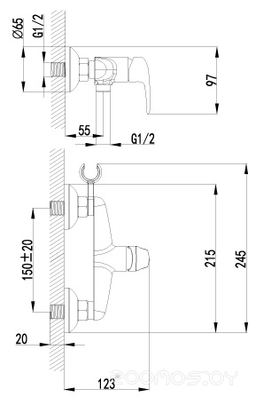Гигиенический душ Lemark Pramen LM3318B со смесителем, фото 2