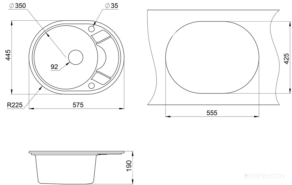Мойка кухонная Granula 5802 + смеситель GR-4003 (эспрессо), фото 3