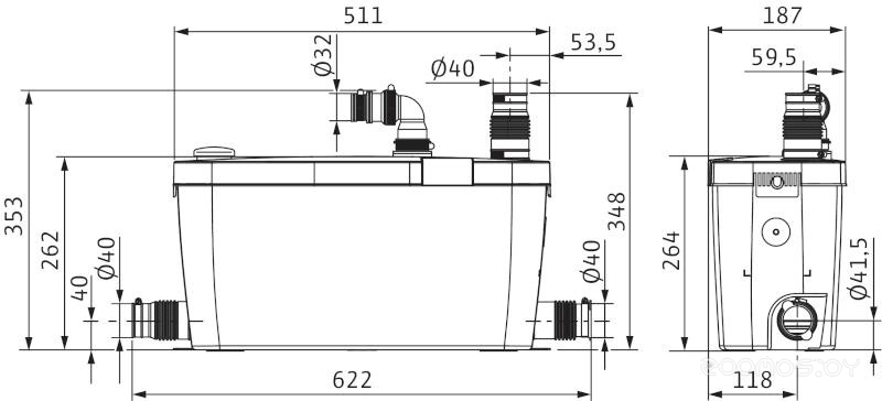 Насос для сточных вод Wilo HiDrainlift 3-35, фото 3