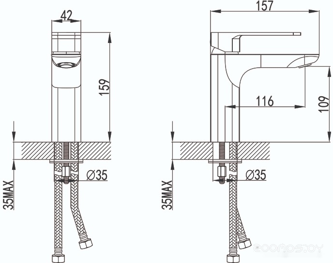 Смеситель IDDIS Slide SLIBG00i01 (черный/розовое золото), фото 3