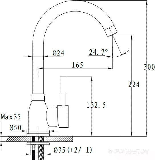 Смеситель GranFest 3324 (Black), фото 2
