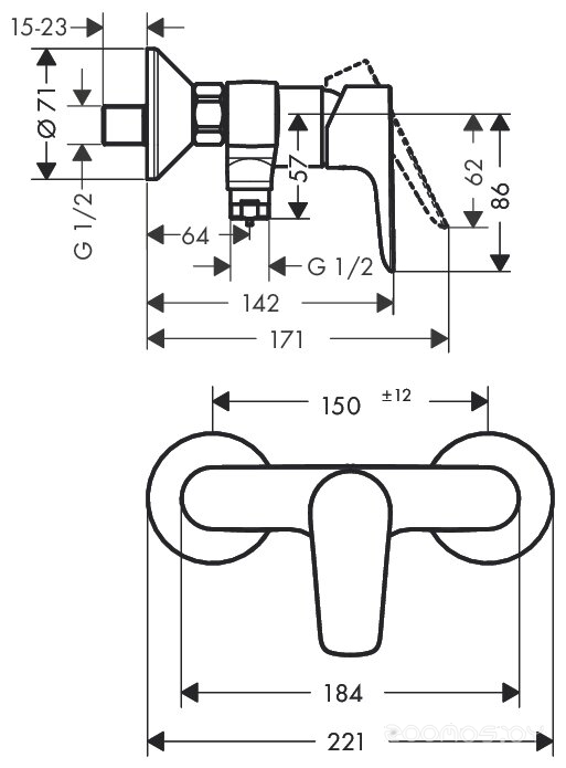 Смеситель Hansgrohe Talis E 71760000, фото 2