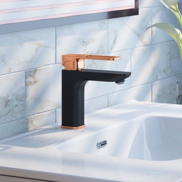 Смеситель IDDIS Slide SLIBG00i01 (черный/розовое золото), фото 2