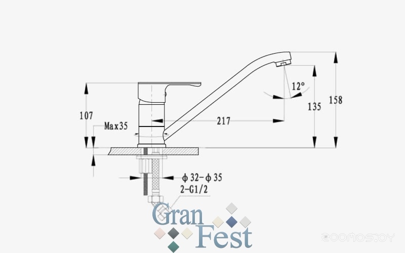 Смеситель GranFest 1023, фото 2