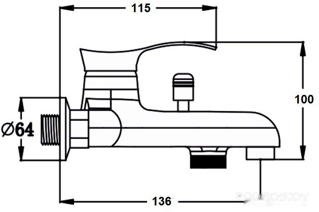 Смеситель Komrad S21-009, фото 2