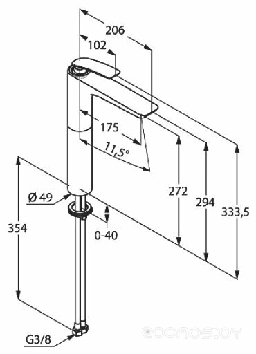 Однорычажный смеситель для раковины (умывальника) Kludi Balance 52298 0575, фото 2