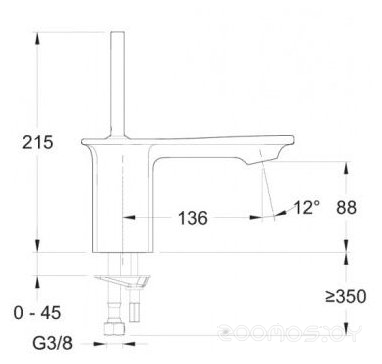Однорычажный смеситель для раковины (умывальника) Jacob Delafon Stance E14760-CP, фото 2