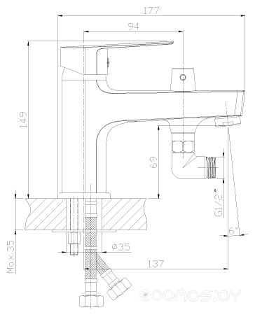 Смеситель Rossinka Silvermix S35-38, фото 2