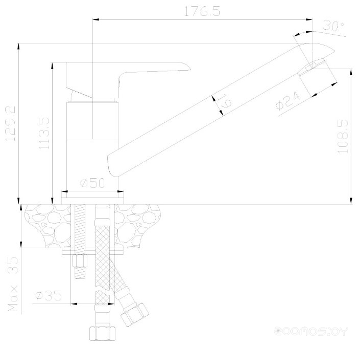 Смеситель Rossinka Silvermix W35-21, фото 2