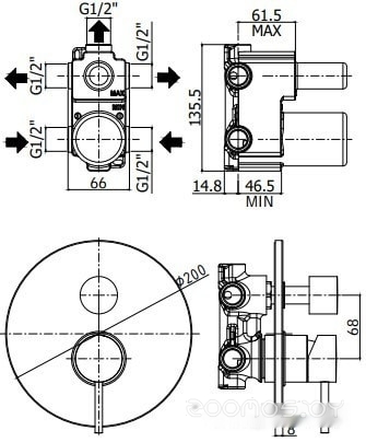 Смеситель Paffoni Light LIG019NO, фото 2