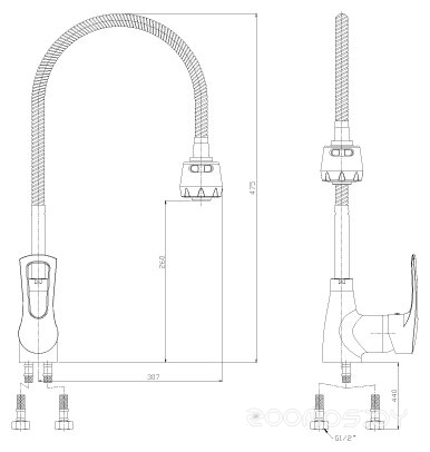 Смеситель Rossinka Silvermix T40-26, фото 2