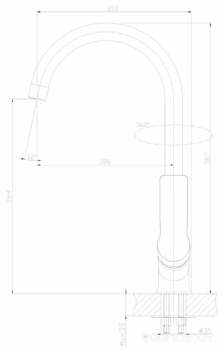 Смеситель Rossinka Silvermix RS27-23, фото 2