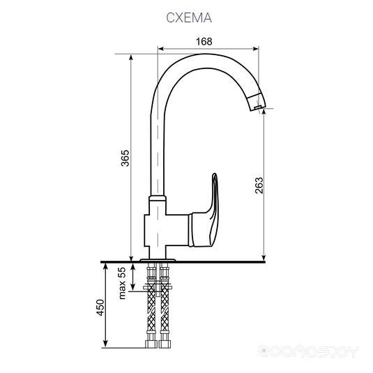 Смеситель Ulgran U-006 308 (ЧЕРНЫЙ), фото 2