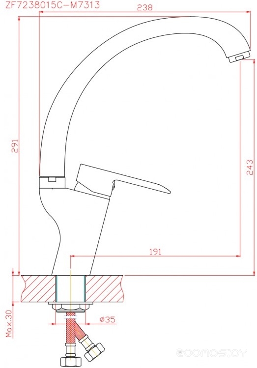 Смеситель Voda Future FT 03, фото 2