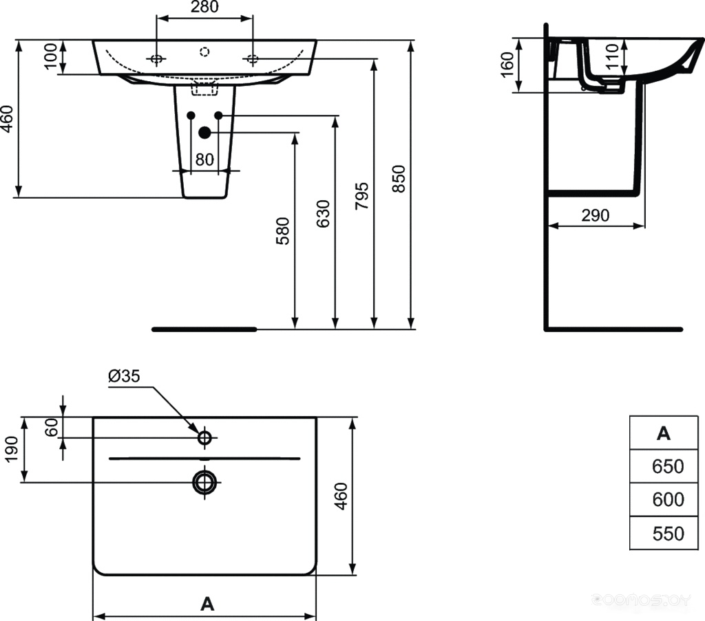 Умывальник Ideal Standard Connect Air Cube E074201, фото 2