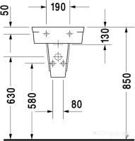 Умывальник Duravit Starck 2 38x26 (0761380000)