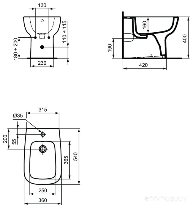 Биде Ideal Standard Esedra T281301, фото 2