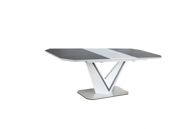Стол обеденный SIGNAL VALERIO CERAMIC 160 раскладной, серый/белый матовый 160-220/90/76 NEW