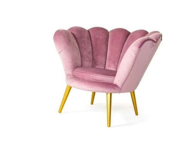 Интерьерное кресло Signal Magnolia Velvet Bluvel 52 (античный розовый/золотой), фото 1