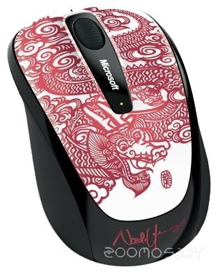  Microsoft Wireless Mobile Mouse 3500 Artist Edition Dragon Red USB