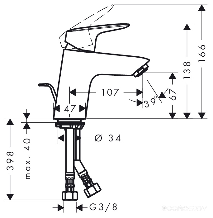 Смеситель Hansgrohe Logis 71077000, фото 2
