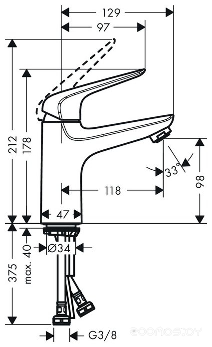 Смеситель Hansgrohe Novus 71031000, фото 2