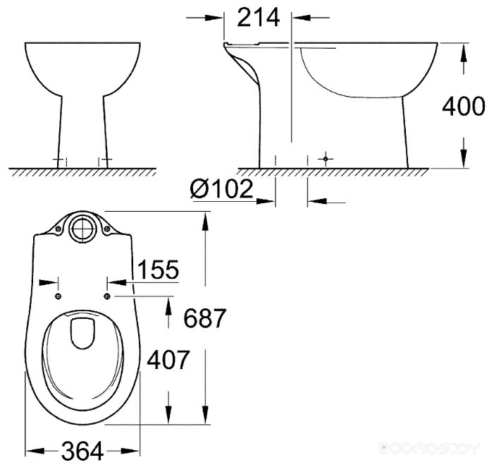 Унитаз Grohe Bau Ceramic 39429000, фото 2